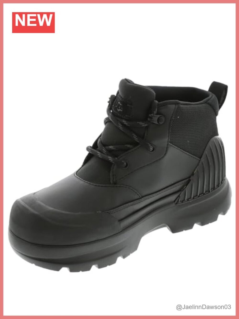 UGG Neumel X Waterproof Lace-Up Ankle Rain Boot Synthetic Leather